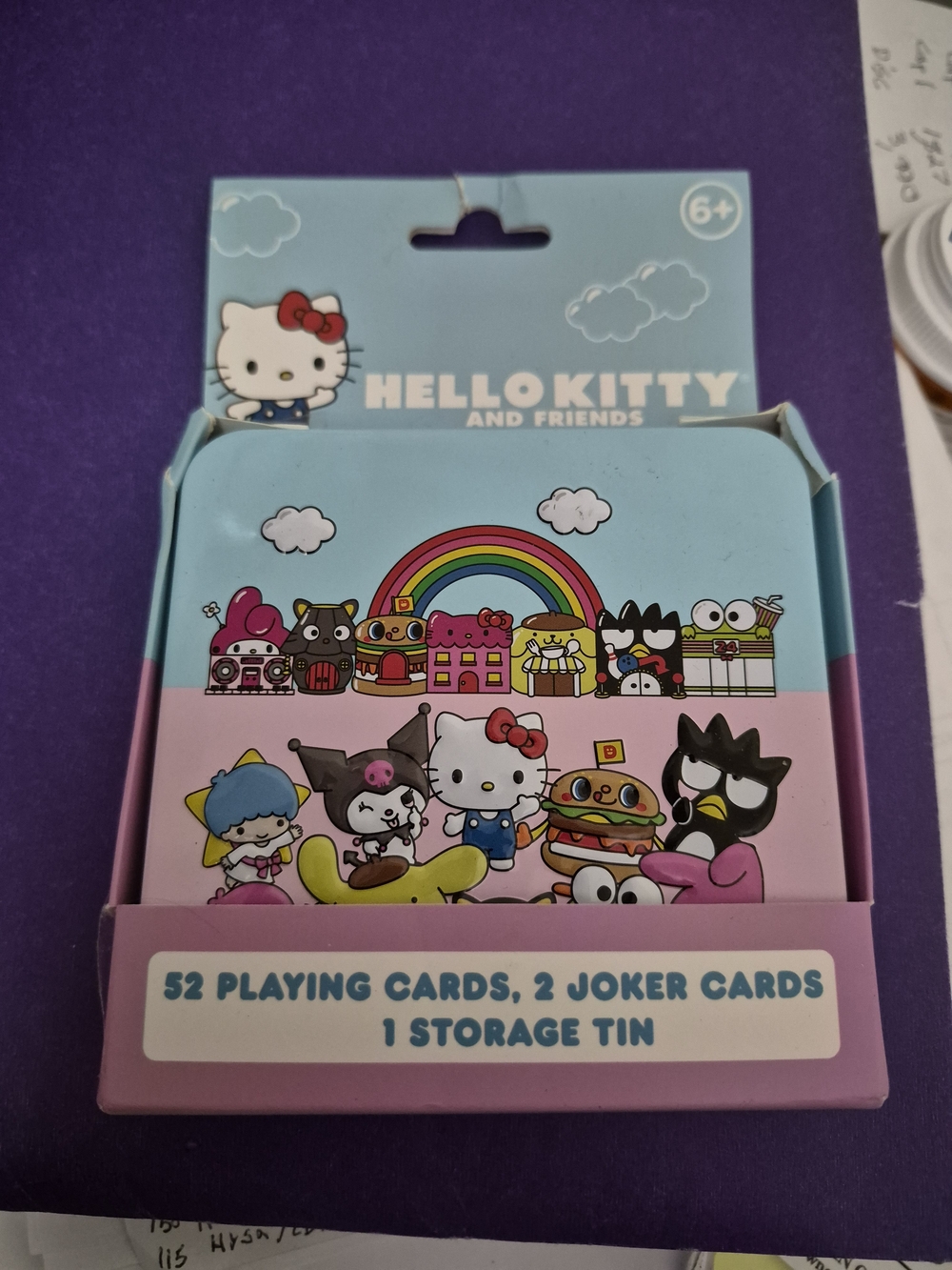 Hello Kitty Playing Cards Tin - Pink & Light Blue